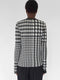 TEXTURED CHECK SWEATER IN BLACK AND WHITE KNIT