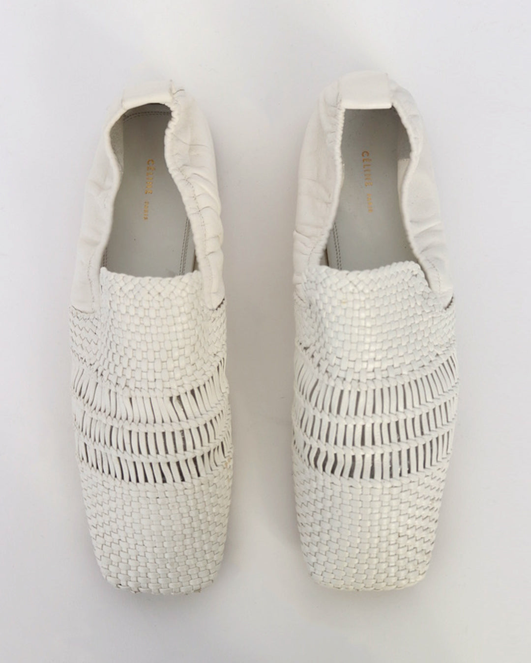 Resort 2017 woven loafers in white leather