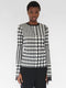 TEXTURED CHECK SWEATER IN BLACK AND WHITE KNIT