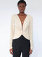 CONTOURED GATHERED TOP IN CREAM STRETCH WOOL