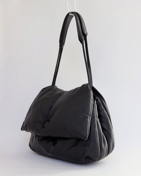 S/S 2016 PILLOW BAG IN PADDED BLACK LEATHER