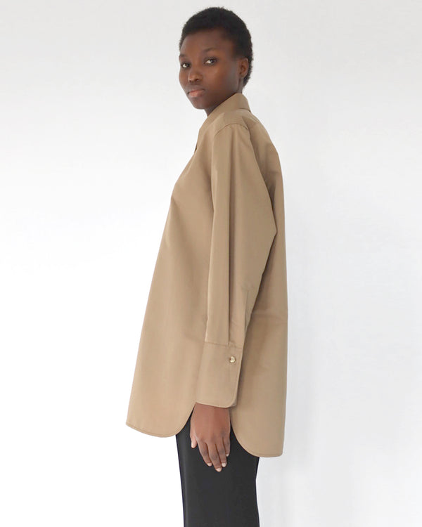 ‘Xime' shirt in taupe cotton / silk