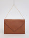 ENVELOPE BAG IN CARAMEL LEATHER WITH CHAIN STRAP