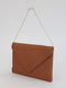 ENVELOPE BAG IN CARAMEL LEATHER WITH CHAIN STRAP